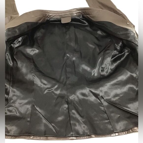 Trussardi Collezione Pelle Brown Leather Blazer Jacket Size 44 - Picture 11 of 16